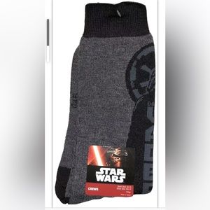Darth Vader Crew Socks 1 Pair Men's 6.5-12 Black Gray Star Wars Jedi Rogue Solo